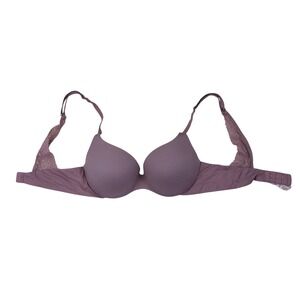 Victorias Secret Incredible Perfect Shape Bra 32C Purple Lace Accents